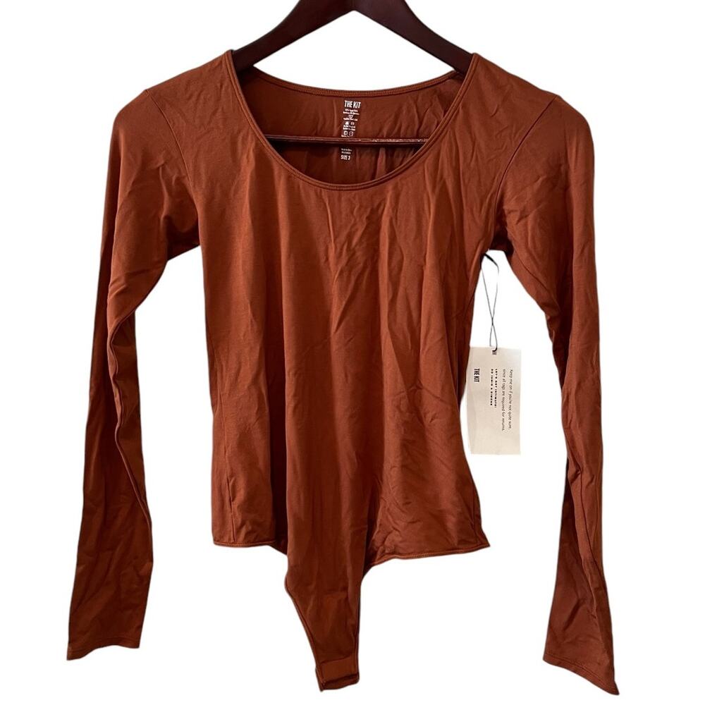 The Kit Undergarments Long Sleeve Bodysuit Rust